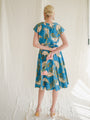 Teal cotton vintage dress