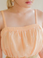 Vintage Coral Pink Polyester Dress With Spaghetti Straps