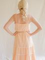 Vintage Coral Pink Polyester Dress With Spaghetti Straps
