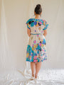 Vintage dress with bold and colorful floral print