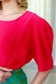 Pink puff sleeve vintage blouse