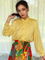 SUGARCREAM_VINTAGE_YELLOW_RUFFLE_EMBROIDERED_SILK_BLOUSE_1