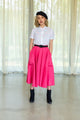 Vintage 80s Shocking pink cotton vintage skirt