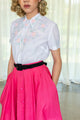 Vintage 80s Shocking pink cotton vintage skirt