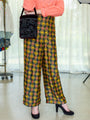 Vintage 80s Arabesque print high waisted silk trousers