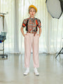 Vintage 80s Pale pink plaid peg trousers