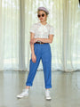 Vintage 80s High-waisted blue vintage trousers