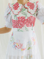Re-Dress Upcycled Floral Embroidery Tiered Maxi Dress
