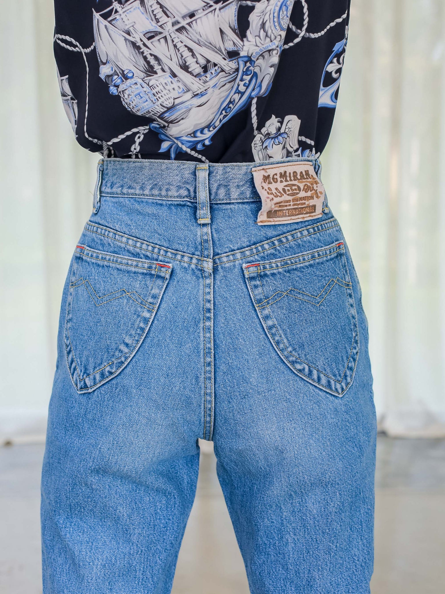 80s Light blue High-waisted mum jean