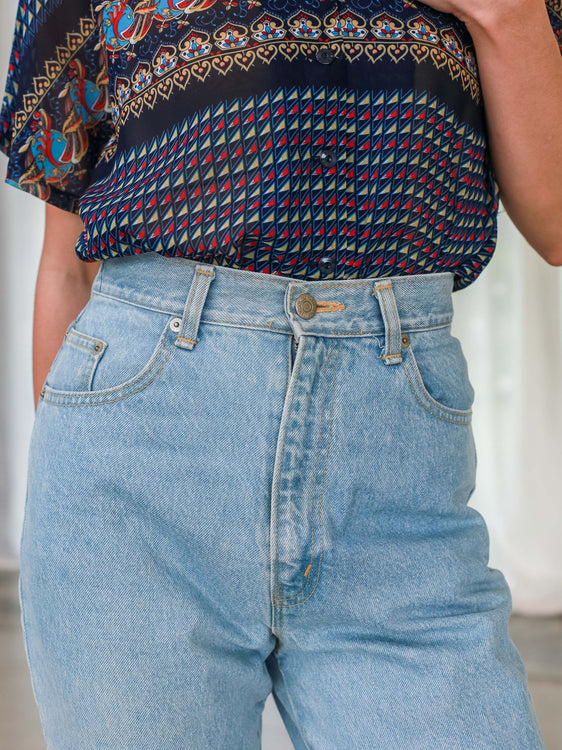 Sugar Cream Vintage Denim 80s Blue Mom Jeans