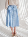 Vintage Embroidered Light Blue Midi Skirt