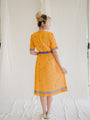 Short sleeve yellow vintage dress