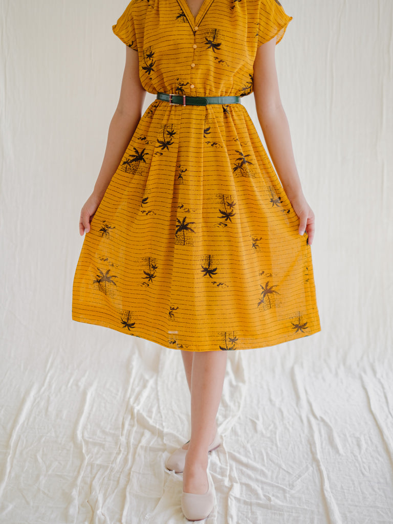 Mustard hotsell vintage dress