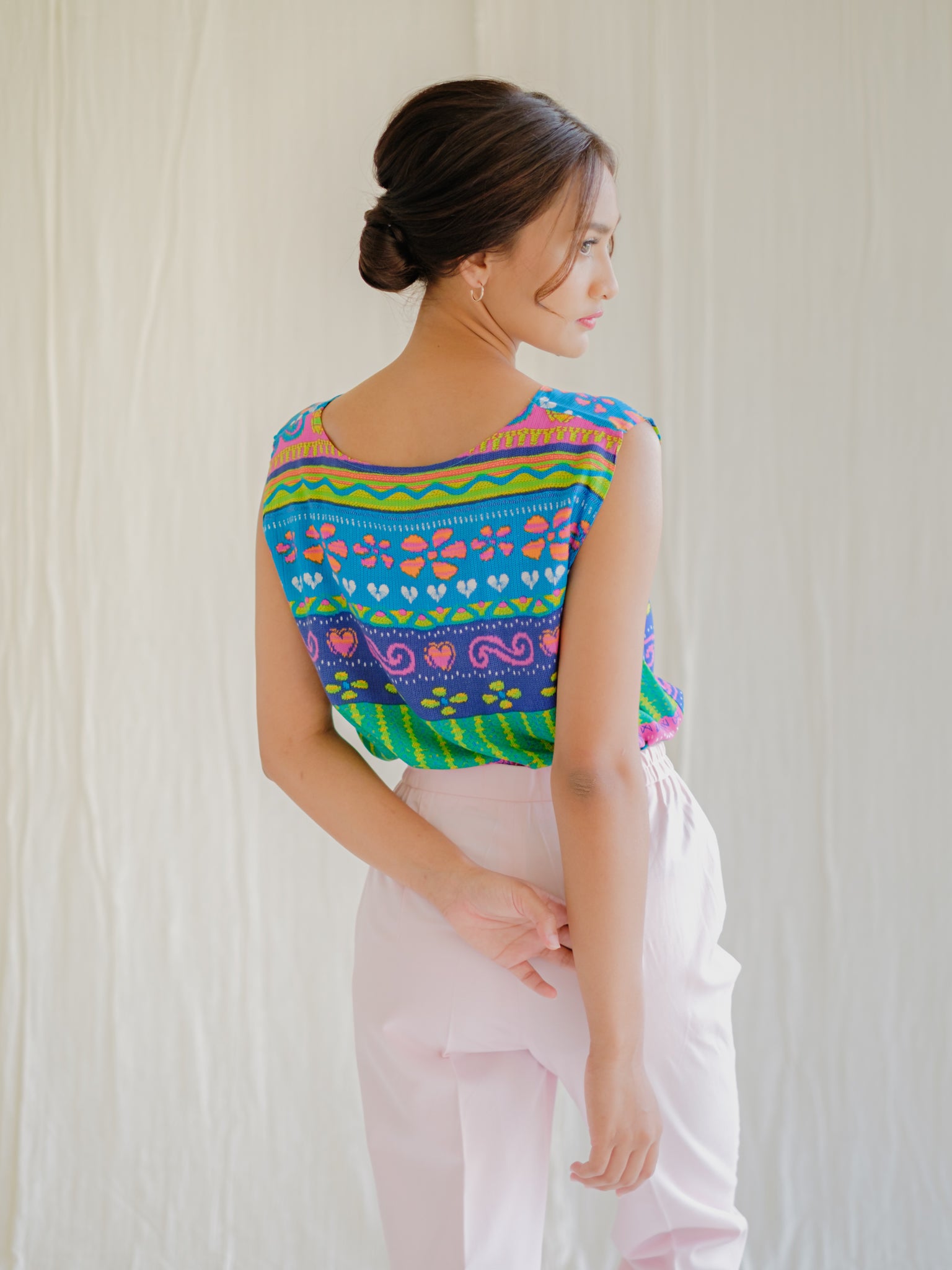 Colourful graphic vintage blouse