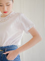 White short sleeve vintage blouse