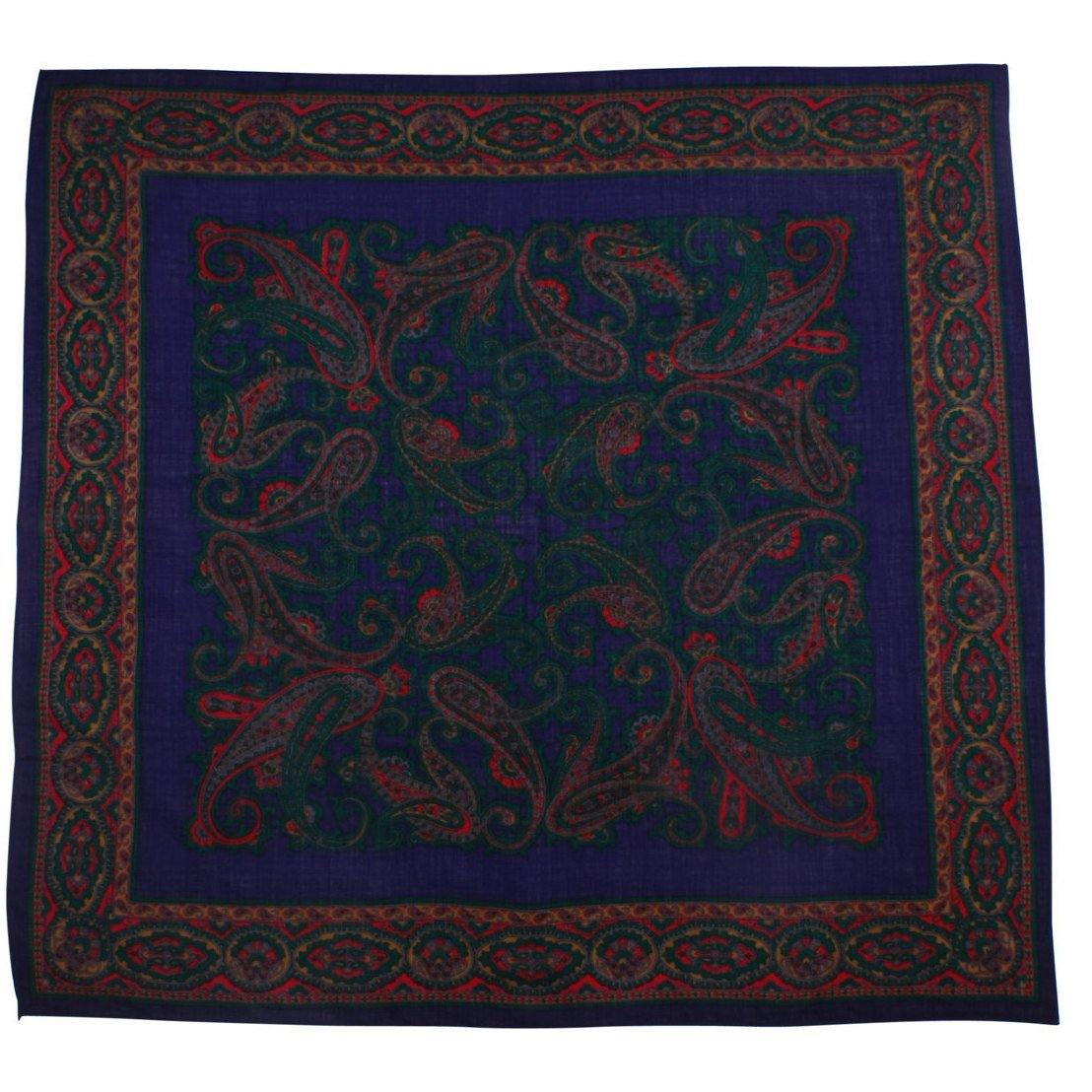 Women's baroque print wool and cotton blend scarf