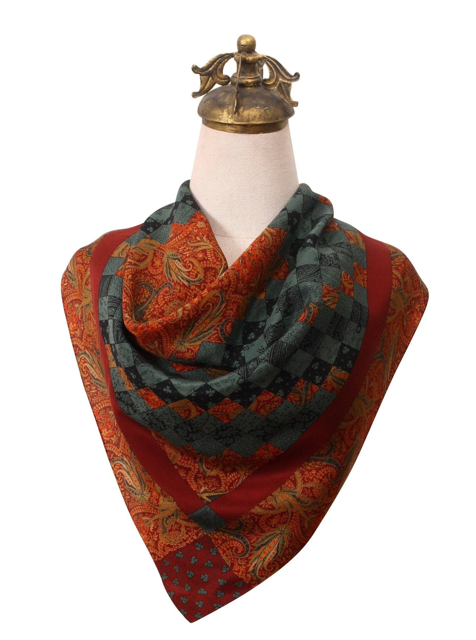 Scarf in silk | 90x90 cm | Vintage 1980s - Sugar & Cream Vintage