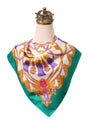 Baroque Medallion gold chain print silk scarf