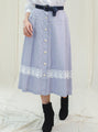 80s Cotton light blue vintage skirt
