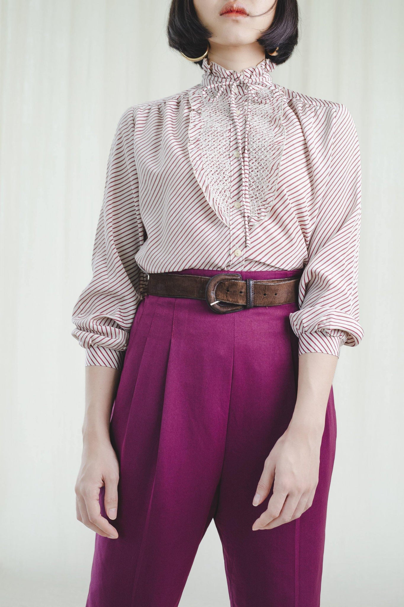 Vintage blouse | Pastel pink stripes - Sugar & Cream Vintage