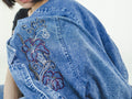 Oversized Jacket | Denim embroidered | Vintage 1980s