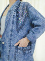 80s embroidery oversized denim jacket