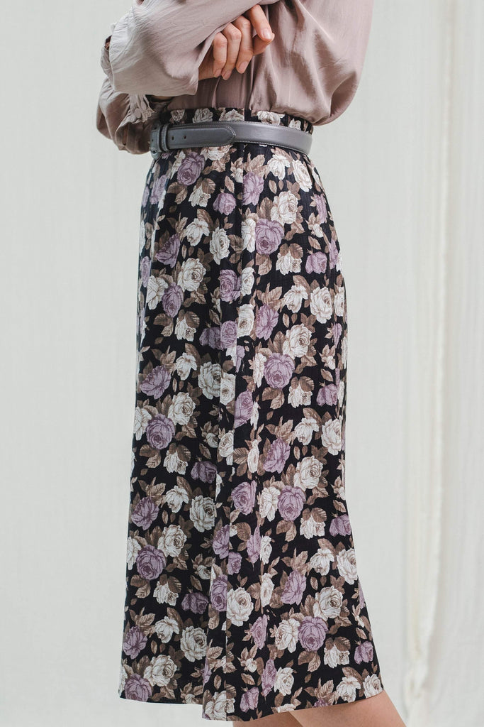 A-line floral print midi skirt - Sugar & Cream Vintage