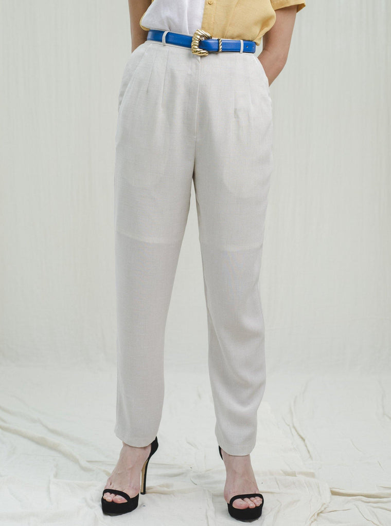 Women's White Paper Bag Pants Wide Leg | Ally Fashion