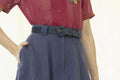 Navy blue vintage cotton skirt