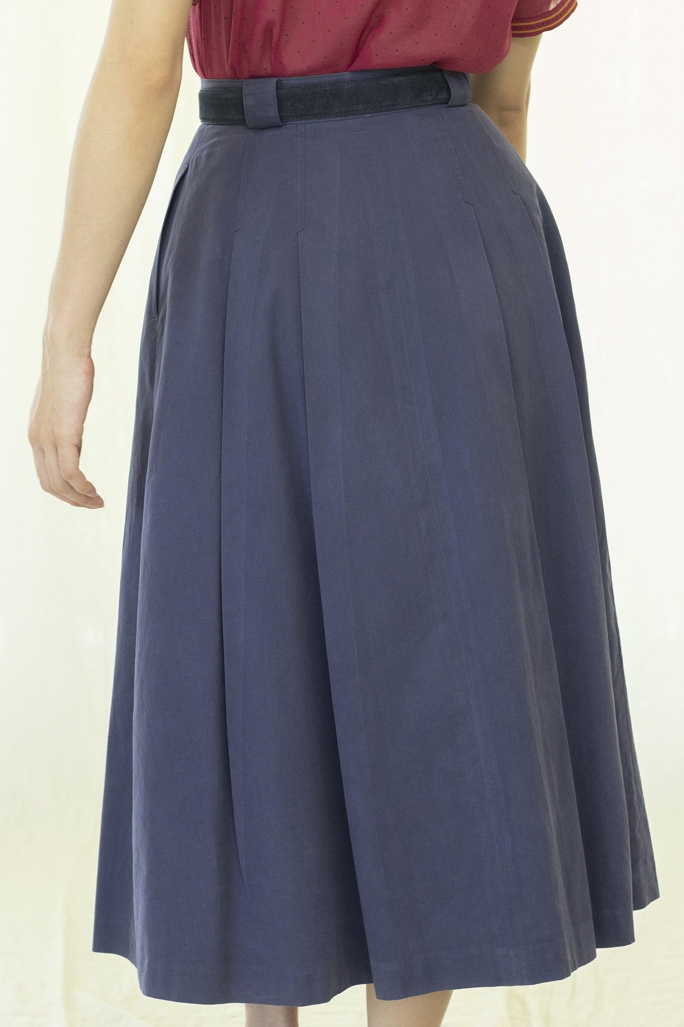 Skirt l Navy blue vintage cotton skirt - Sugar & Cream Vintage