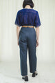 Pretty blue high-waist trousers