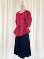 Vintage 80s Wool midi skirt in black