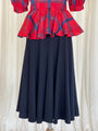 Vintage 80s Wool midi skirt in black