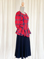 Vintage 80s Wool midi skirt in black