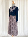 Vintage 80s chiffon brown vintage skirt