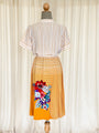 Vintage Chiffon Colorful Digital Floral Print Midi Dress